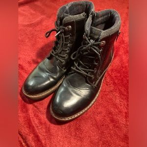 Steve Madden Black/Brown Combat Boots (M 11)